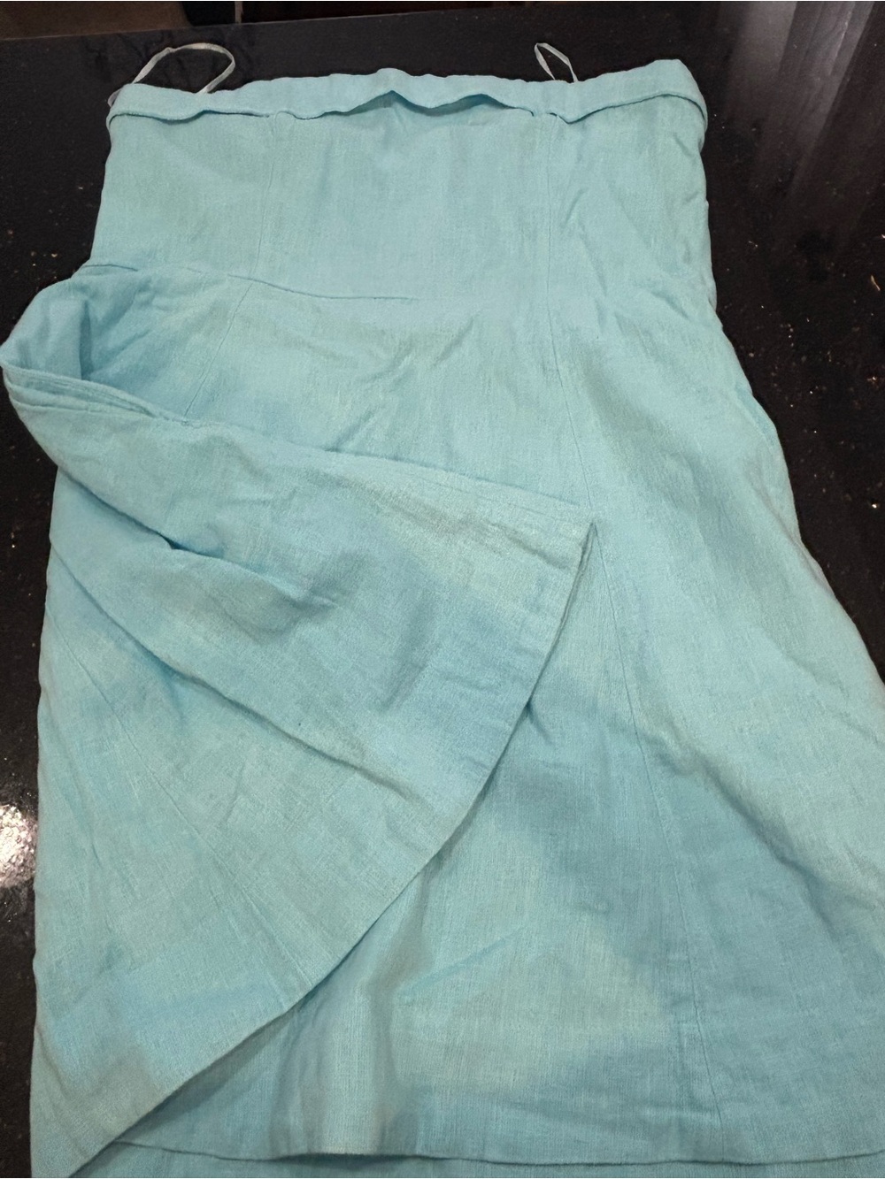 Abercrombie & Fitch Light Aqua Wrap High-Low Skirt - Picture 2 of 7